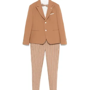 Abito a righe (set di tre) comfort per bambino Colorichiari marrone con passanti per cintura