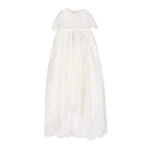 Abito battesimale per neonata Dolce & Gabbana Kids bianco con decorazione in pizzo