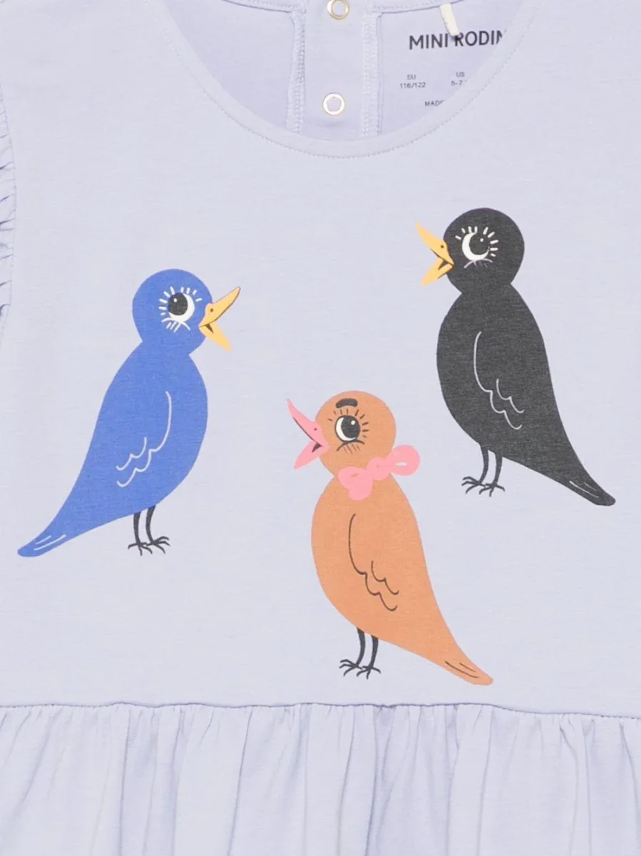 Abito per bambina Mini Rodini lilla con stampa grafica sul davanti - immagine 6