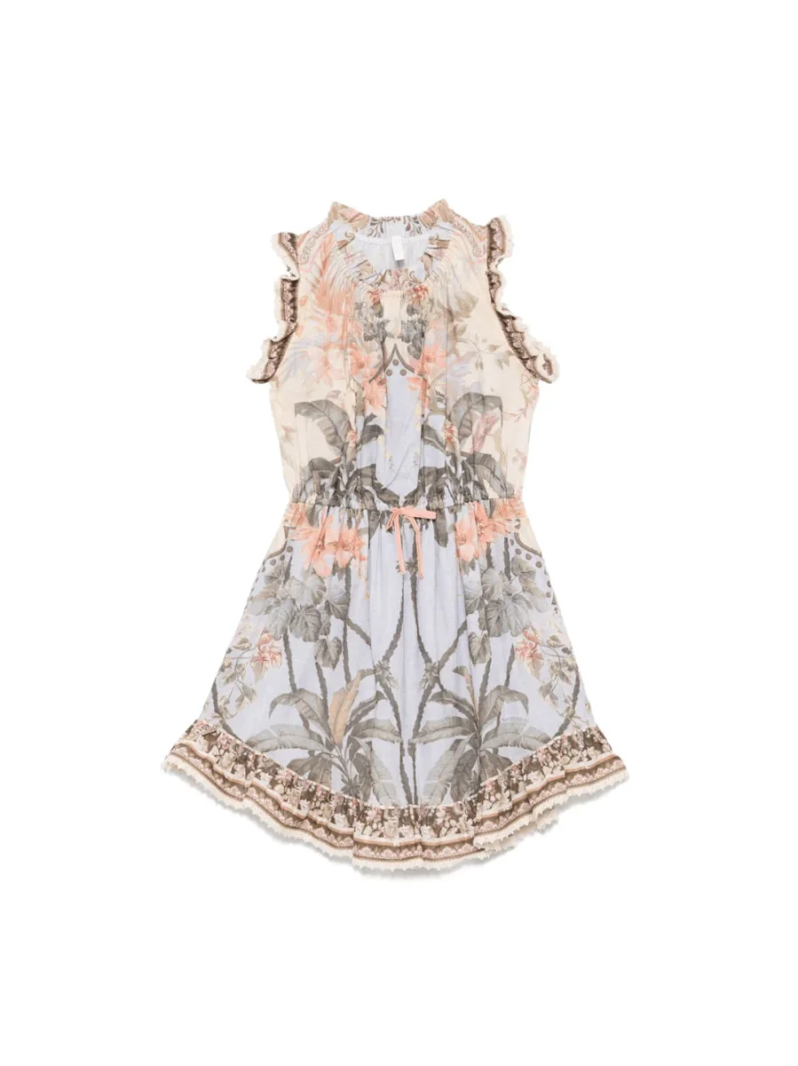 Abito per bambina ZIMMERMANN Kids Wylie multicolore con stampa floreale all-over