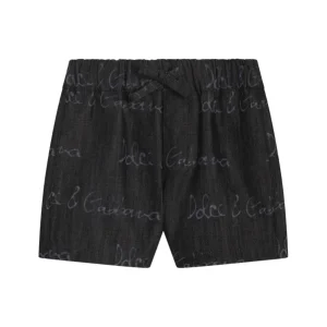 Bermuda con logo per neonato Dolce & Gabbana Kiids blu con tasca posteriore sagomata