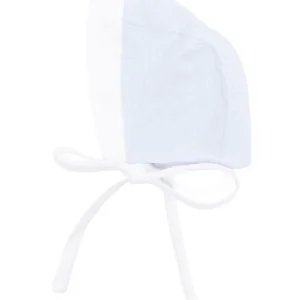Cappello per neonata La Stupenderia azzurro con trama piquet e corona rotonda