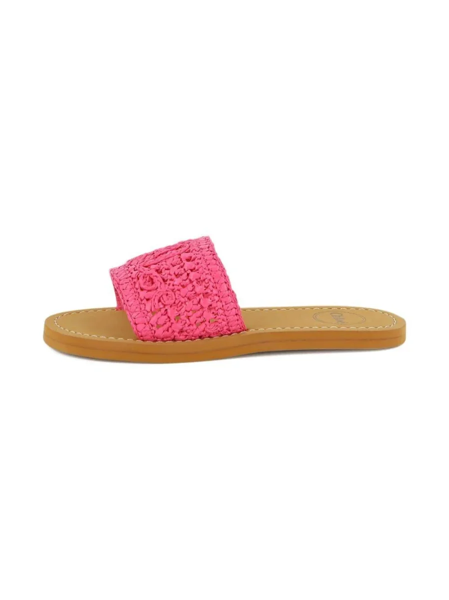 Ciabatte per bambina Chloé Kids Rosette fucsia a punta aperta - immagine 4