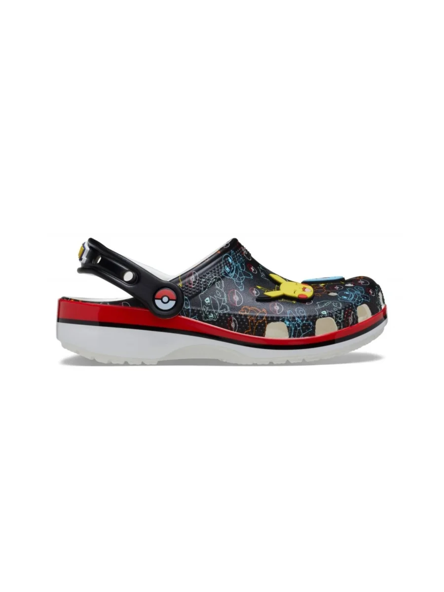 Clogs per bambino Crocs Kids nere con stampa Pokémon