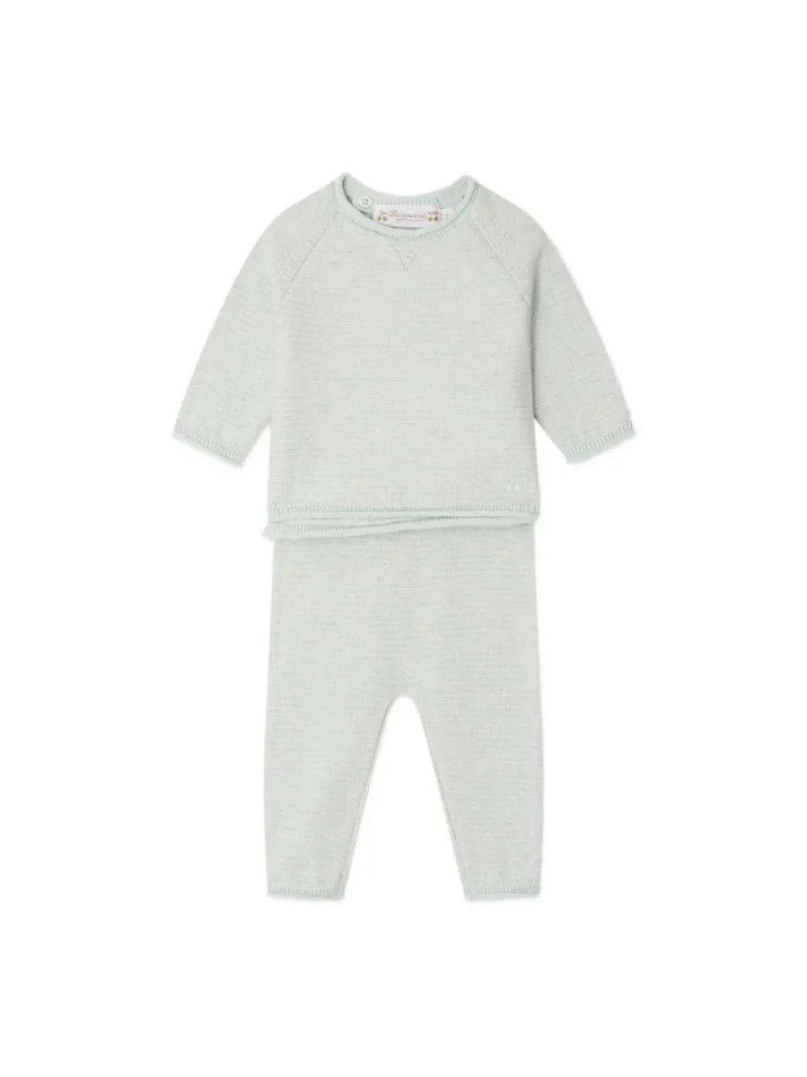 Completo per neonato Bonpoint verde a girocollo - immagine 2