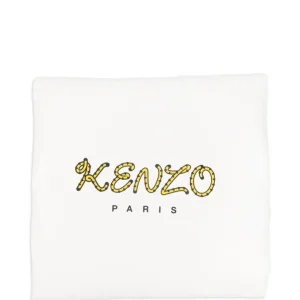 Coperta per neonati Kenzo Kids bianca con logo tigrato