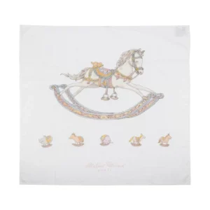 Coperta Rocking Horse per neonati Atelier Choux multicolore con stampa cavallo a dondolo