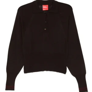 Maglia per donna Merci marrone con colletto stile polo