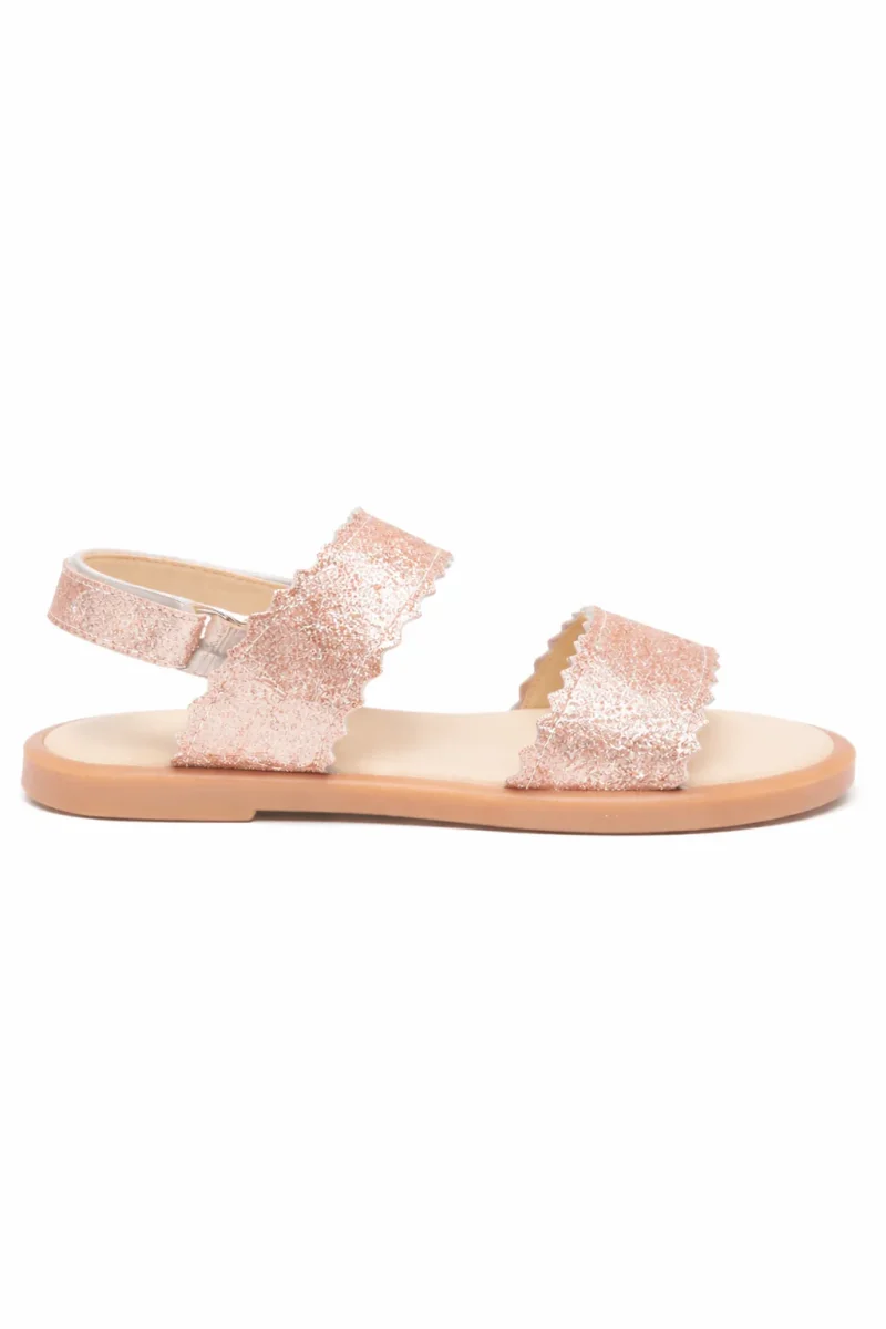 Sandali per bambina BabyWalker rosa con orlo a smerlo
