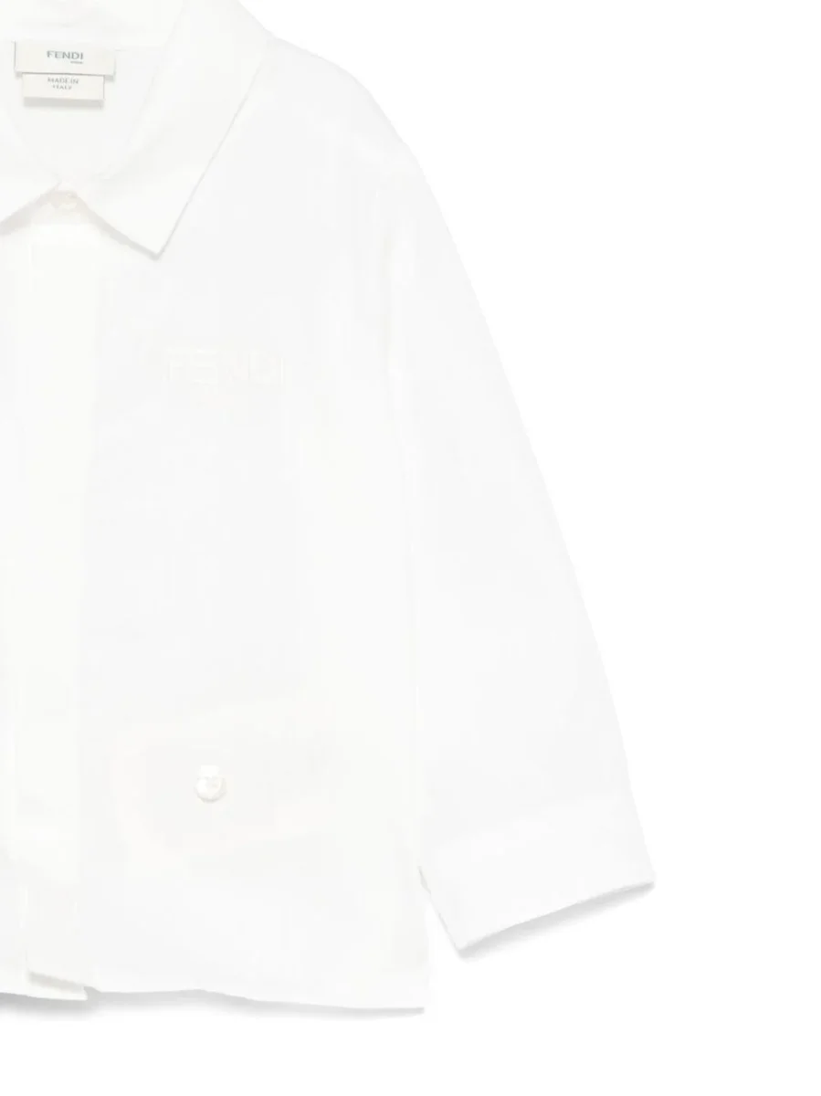 Set camicia e shorts per neonato Fendi Kids bianco a quadri - immagine 6