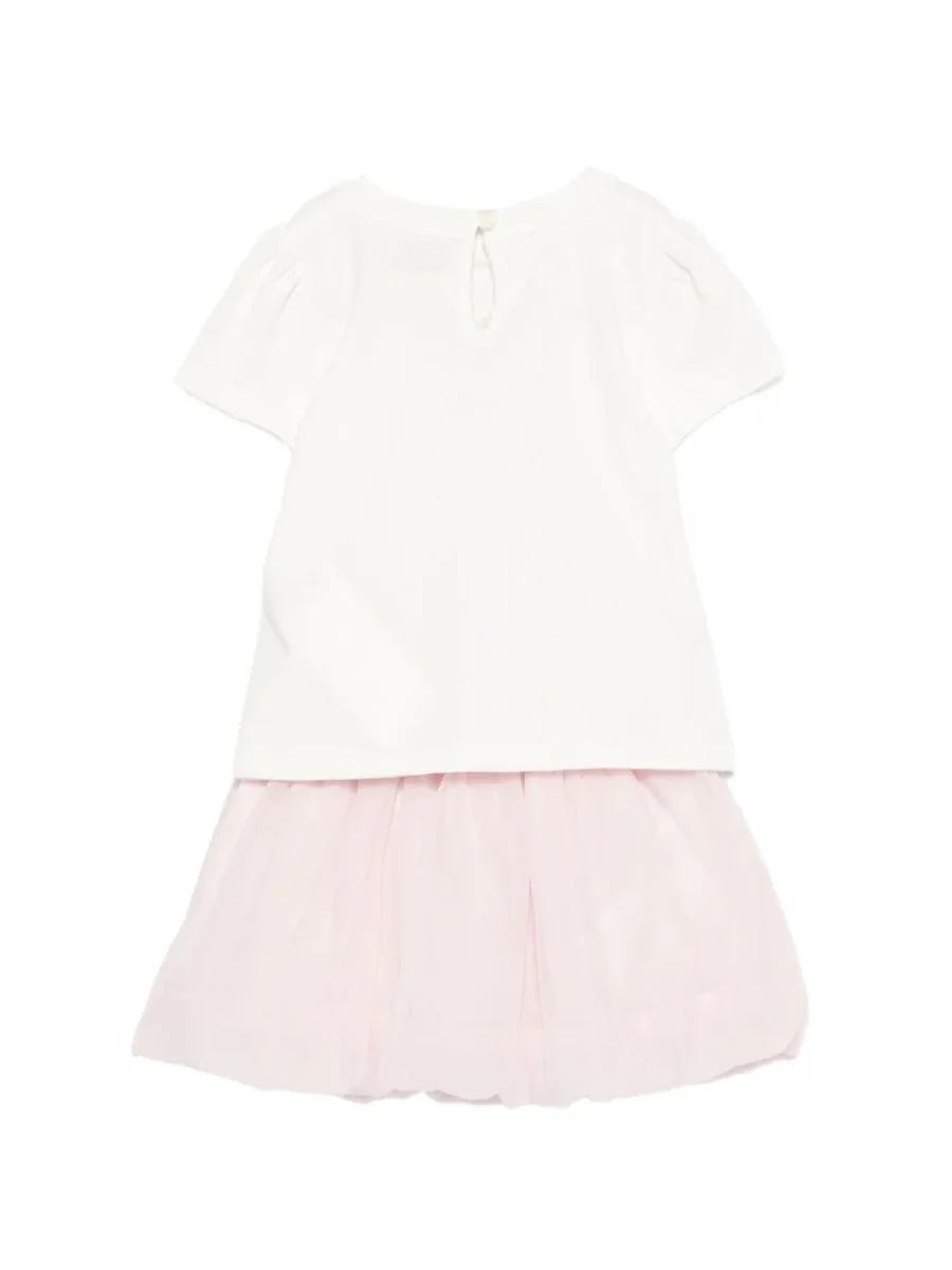 Set t-shirt e gonna per neonata Moschino Kids multicolore con ricamo Teddy Bear - immagine 3