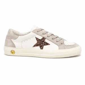 Sneakers per bambina Golden Goose Kids Double Quarter And Toe bianco con applicazione stella