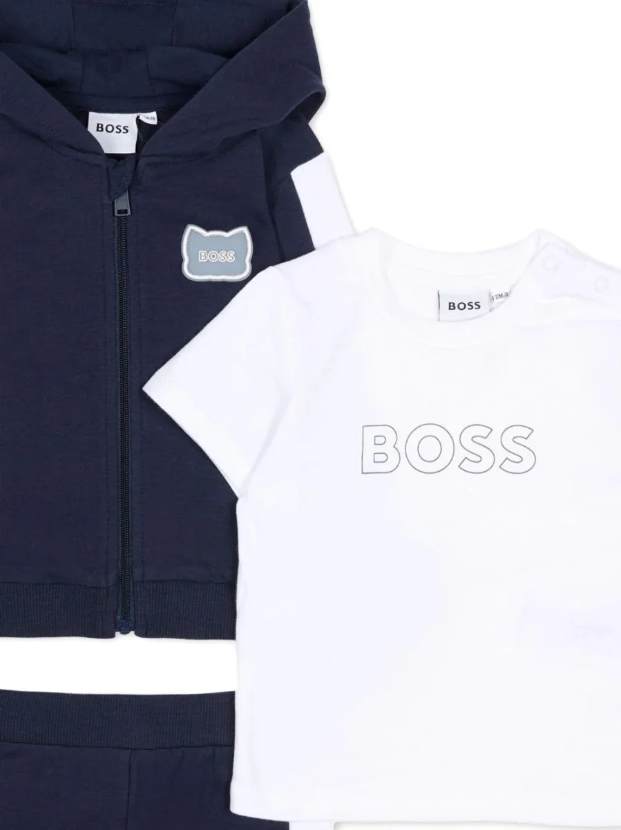 Tuta sportiva per neonato BOSS Kids blu con dettaglio a righe - immagine 7